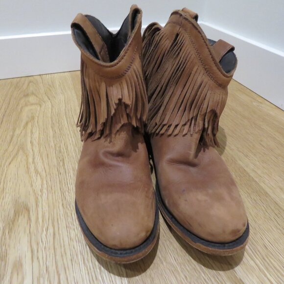 LIBERTY BLACK Vegas Faggio Western Fringe Booties Boots Festival Boho Sz US 7.5 - Picture 7 of 15